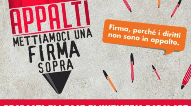 Domani ad Asti la raccolta firma della Cgil per la ''Campagna appalti''