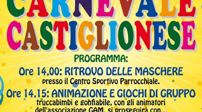 Martedì 9 febbraio è festa grande con il Carnevale Castiglionese