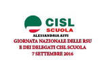 CISL Scuola AL-AT: 7 settembre Giornata nazionale delle RSU e dei delegati CISL scuola