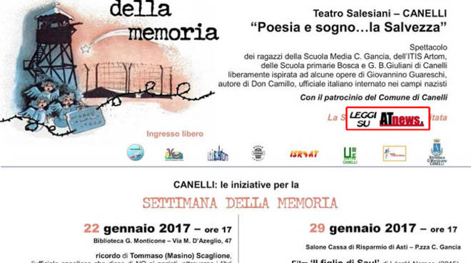 Giorno della Memoria a Canelli: prossimi appuntamenti