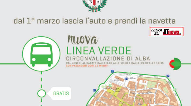 Ad Alba arriva la linea verde, dal 1° marzo una nuova tratta di bus urbani: gratuita e con passaggi ogni 15 minuti