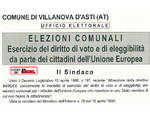 Villanova d'Asti, ecco come i cittadini stranieri possono votare alle amministrative