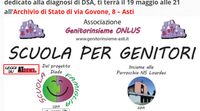 Genitorinsieme Asti, venerdì ultimo incontro della scuola per genitori.