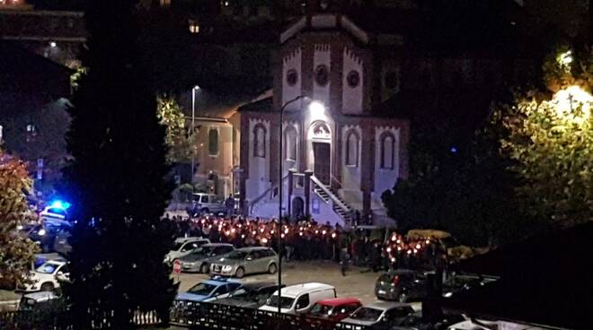 Fiaccolata anniverario 25 anni alluvione Asti