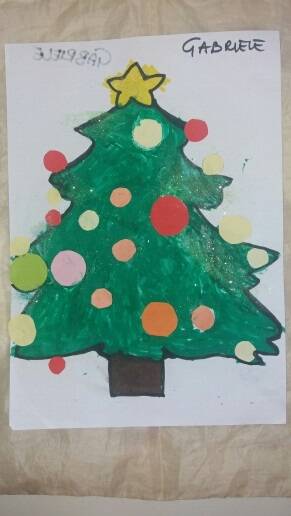 Disegni di Natale sezione Verde Scuola De Benedetti