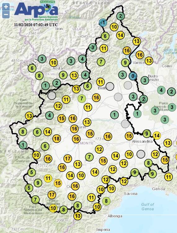 arpa piemonte temperatura