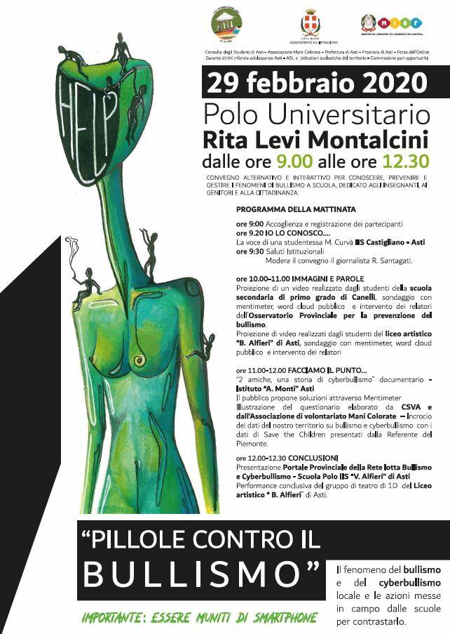 Asti, “Pillole contro il bullismo”