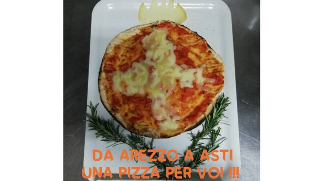 Da Arezzo una dedica particolare per Asti una pizza con lo stemma