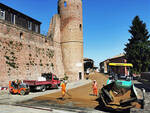 Bitumatura piazza del castello a Moasca