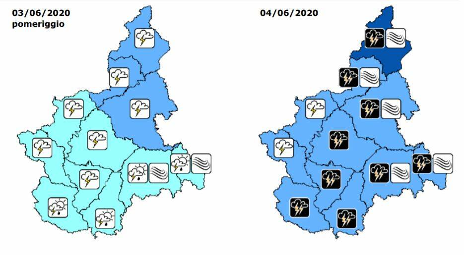 previsioni precipitazioni 03/4 giugno 2020