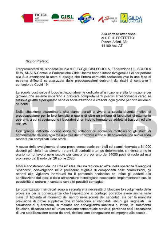 lettera al prefetto precari scuola