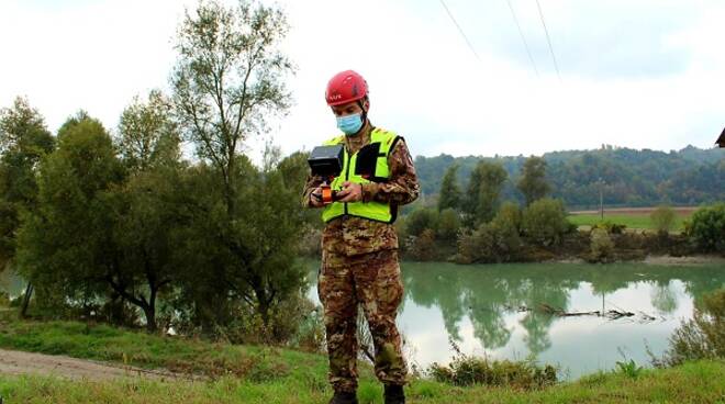 Monitoraggio Tanaro con droni militari