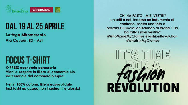 Asti, Bottega Altromercato presenta "Fashion Revolution 2021"