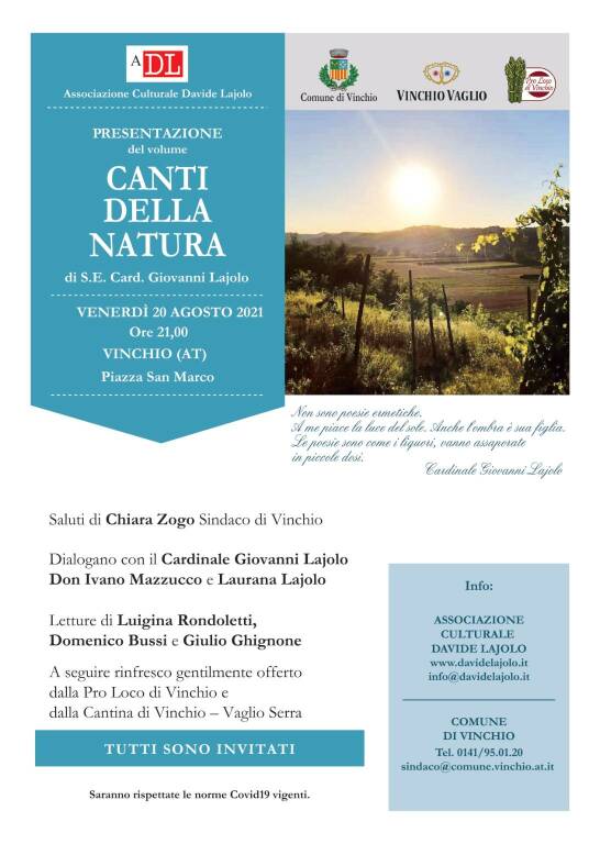 locandina presentazione libro cardinale vinchio