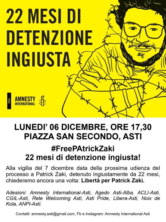 mobilitazione 6 dicembre Patrick Zaki