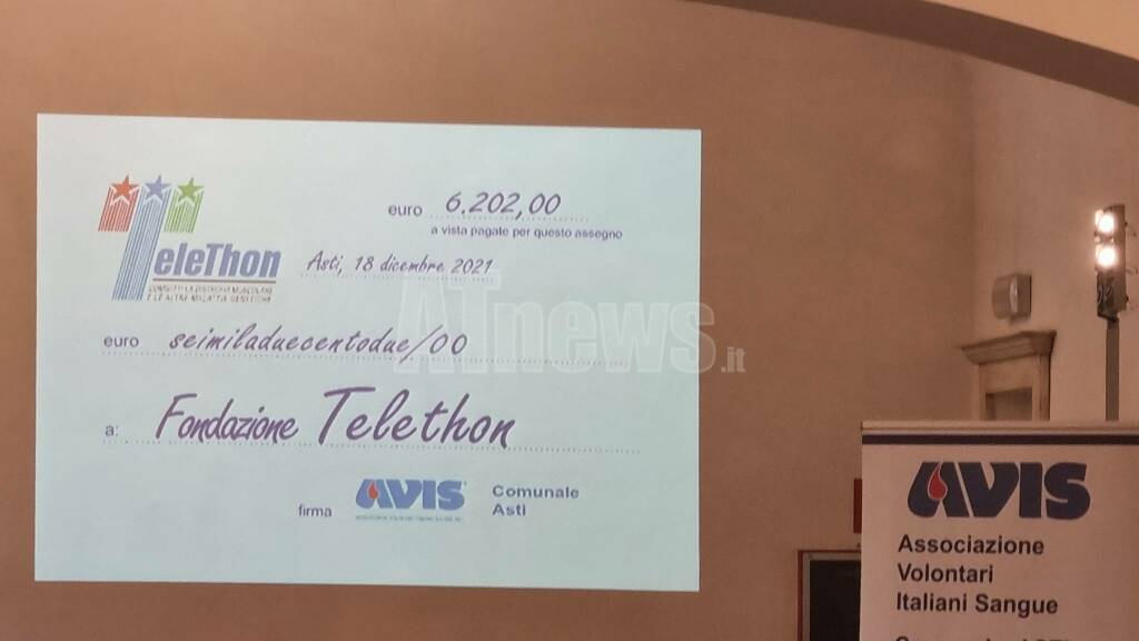 Contributo AVIS per Telethon 2021