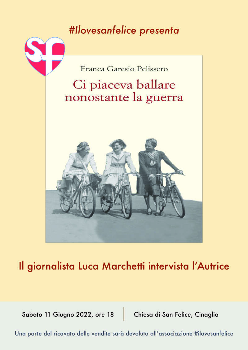 A Cinaglio presentazione del libro Ci piaceva ballare nonostante la  guerra di Franca Garesio Pelissero 