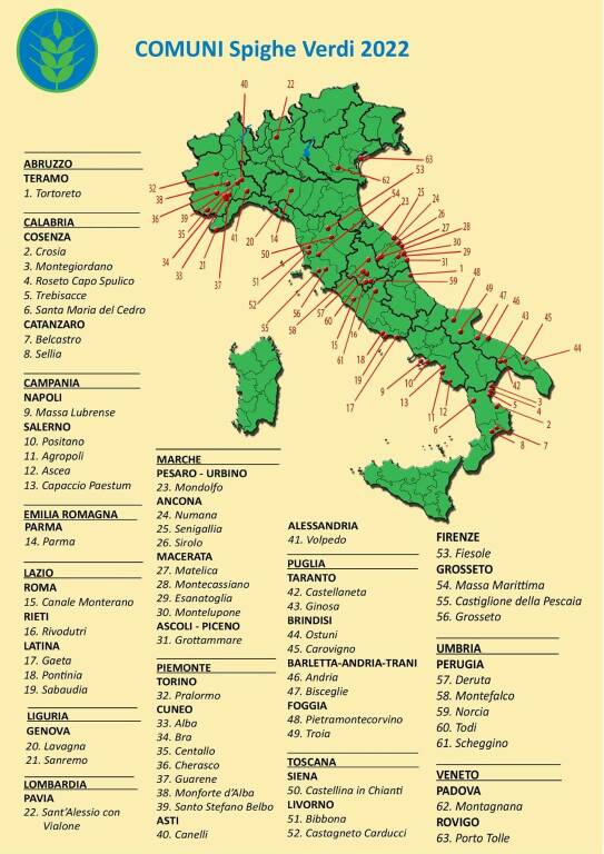 cartina spighe verdi 2022