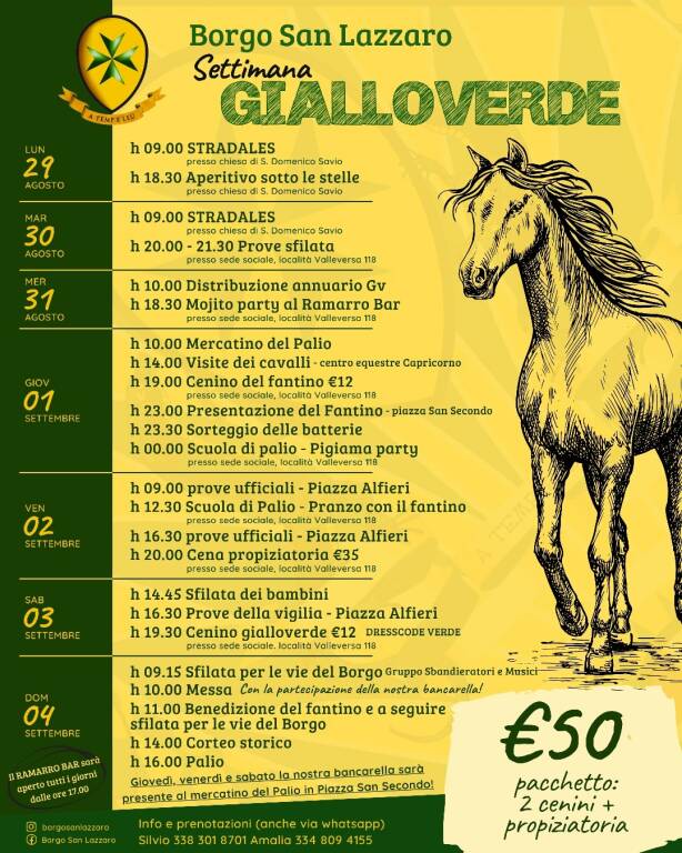 eventi palio 2022 san lazzaro