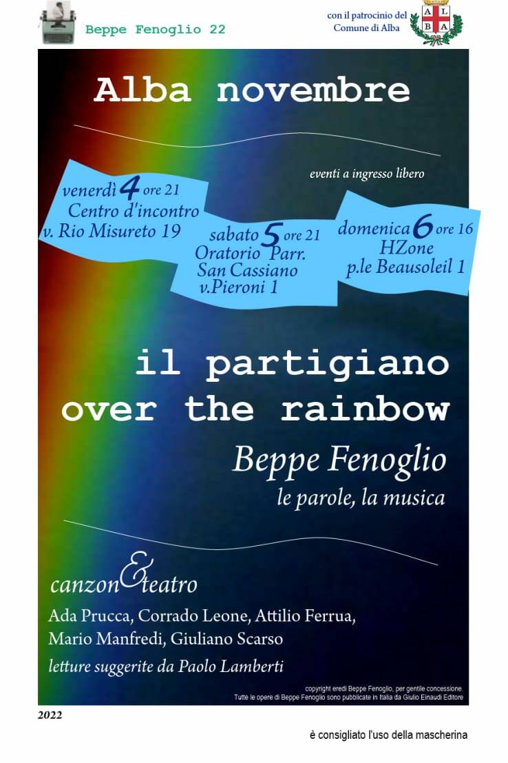 centenario fenogliano con lo spettacolo di musica e teatro “Il partigiano over the rainbow”   