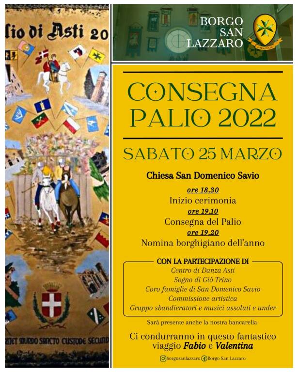 consegna palio 2022 in chiesa san lazzaro