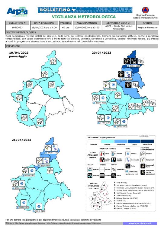 bollettino vigilanza meteo arpa piemonte 19042023