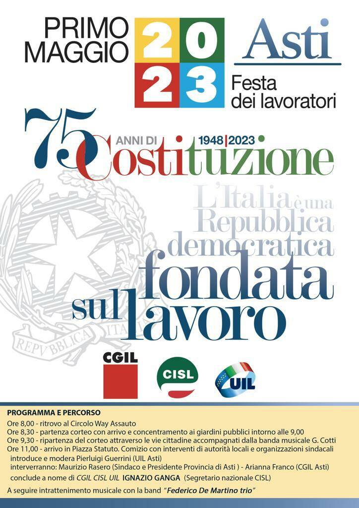 primo maggio 2023 asti sindacati