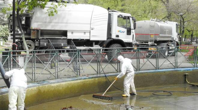 Riattivazione fontana laghetto giardini pubblici 