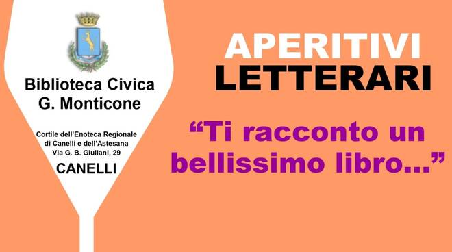 Canelli, riprendono gli aperitivi letterari nel cortile della Biblioteca  Monticone 