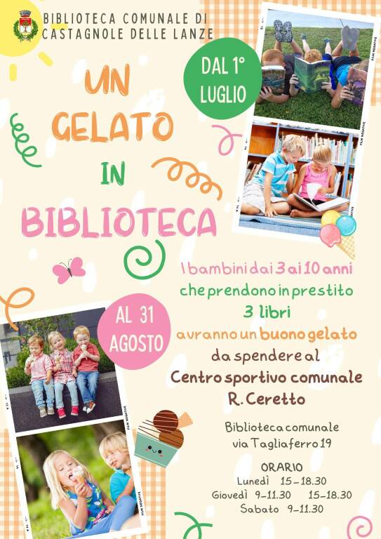 gelato biblioteca castagnole lanze