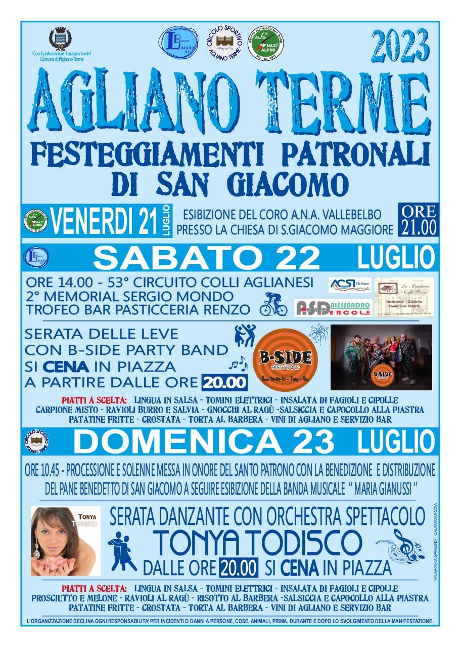 festa patronale agliano terme 2023