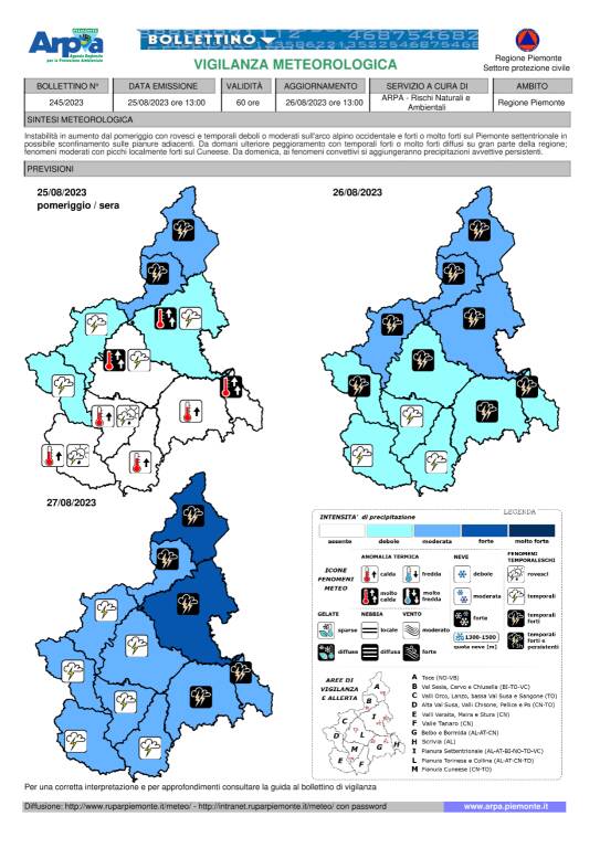 bollettino vigilanza meteorologica 25082023