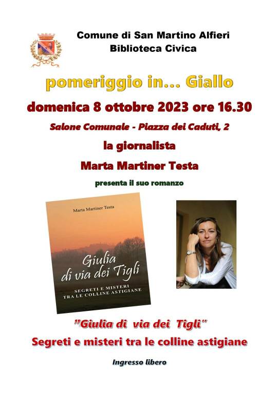 locandina presentazione libro marta san martino alfieri