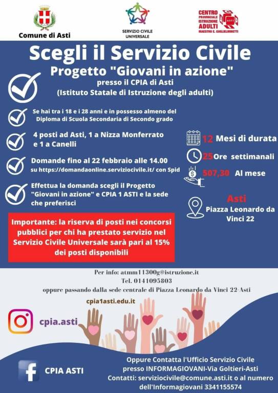 servizio civile cpia asti