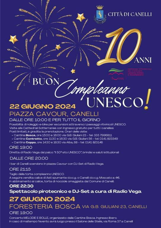 festa 10 anni unesco canelli