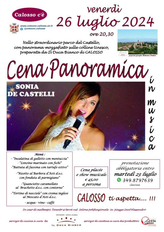 cena panoramica in musica calosso 2024