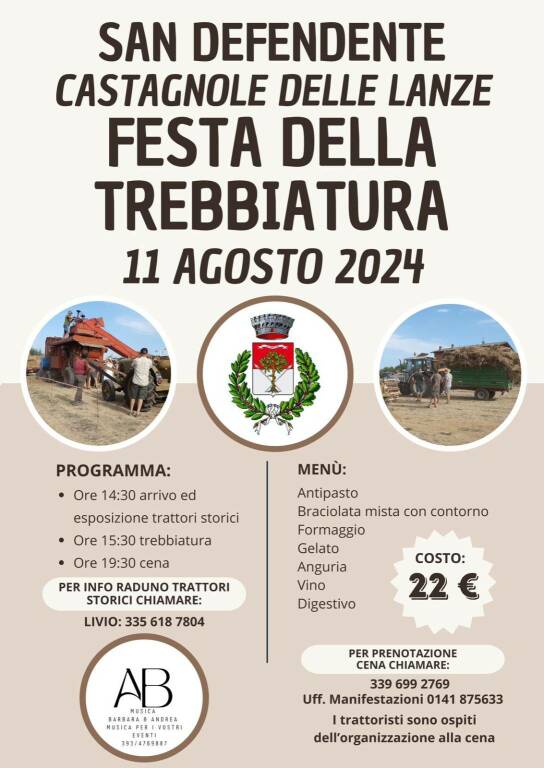 festa trebbiatura san defendente castagnole lanze