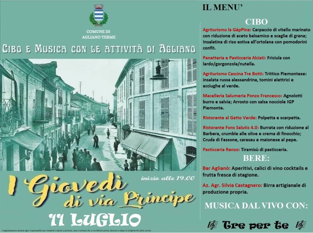 giovedì via principe 11 luglio