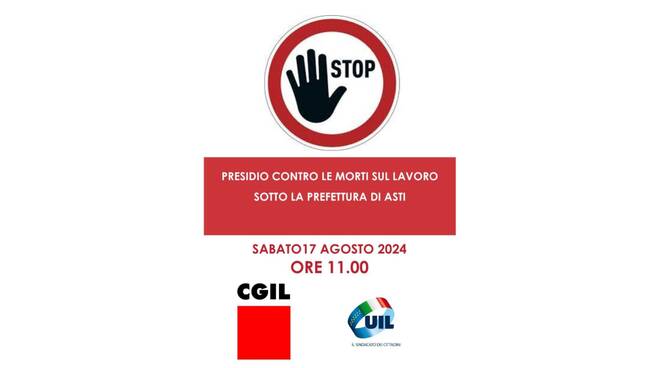 stop morti sul lavoro presidio asti